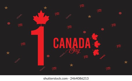 Happy Canada Day observed every year in July. Template for background, banner, card, poster with text inscription.