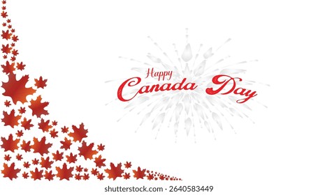 Happy Canada Day observed every year in July. Template for background, banner, card, poster with text inscription