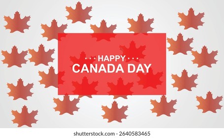 Happy Canada Day observed every year in July. Template for background, banner, card, poster with text inscription