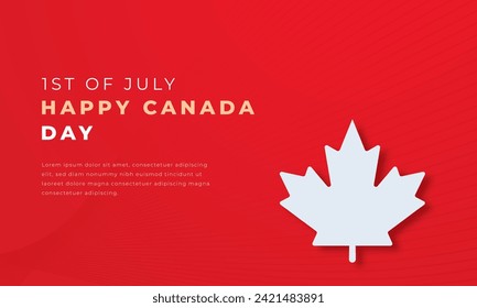 Happy Canada Day Paper cut style Vector Design Illustration for Background, Poster, Banner, Advertising, Greeting Card