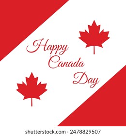 happy Canada day post design, Happy Canada Day Greeting Card Design, Canada Day Vector Illustration. Happy Canada Day.