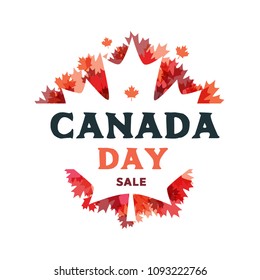 Happy Canada Day poster. 1st July. Vector illustration greeting card. Canada Maple leaves on white background. illustration