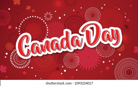 Happy Canada Day poster. 1st July. Vector illustration greeting card. Canada Maple leaves on white background. illustration