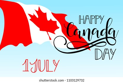 Happy Canada Day poster. 1st july. Vector illustration greeting card. Vector