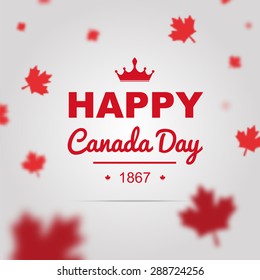 Happy Canada Day Poster. 1st Of July Vector With 3D Effect.