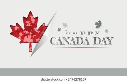 Afiche del Día de Canadá con una hoja de arce oculta