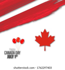 Happy Canada Day poster. Vector illustration greeting card. Canada Maple leaves on white background. red paper cut canada maple leaf. 1st of July celebration background