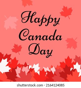 Feliz Día de Canadá. Hoja de arce roja. Ilustración vectorial.