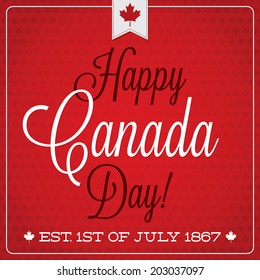 Happy Canada Day Retro Card In Vector Format.