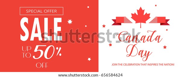 Happy Canada Day Sale Banner Gift Stock Vector Royalty Free 656584624