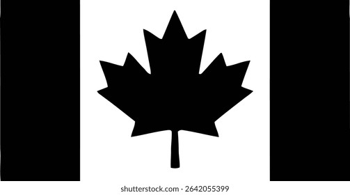 Happy canada day silhouette canadian flag vector. Canada flag