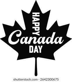 Happy Canada Day Silhouette Vector. Maple Leaf Vectors
