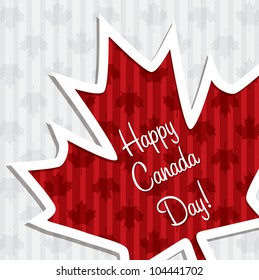 'Happy Canada Day' sticker card in vector format.