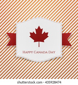Happy Canada Day striped Background Template