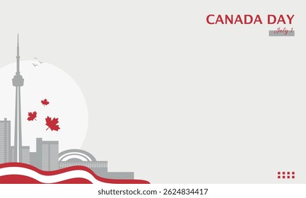 Happy Canada Day Template. Celebration of freedom. Copy space area