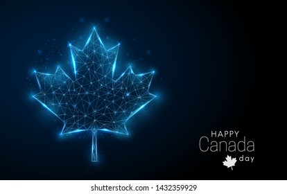 Happy Canada Day Template. Maple Leaf. 