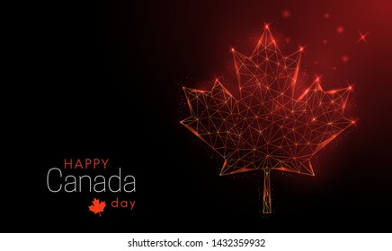 Happy Canada Day template. Maple leaf. 