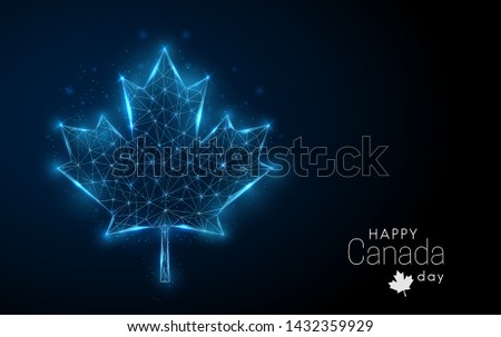 Happy Canada Day template. Maple leaf. 