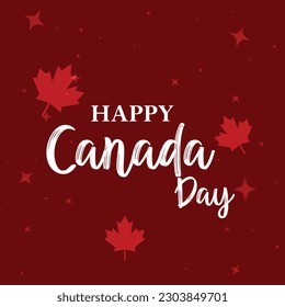 Happy Canada DAY text illustrated with Maple leaf