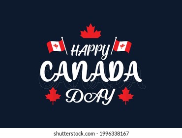 Diseño de camisetas de texto para el Día de Canadá Feliz