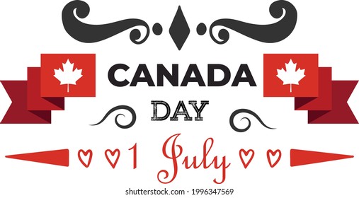 Happy Canada day text t-shirt design