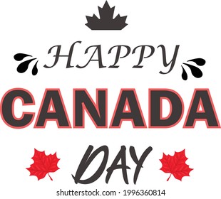 Happy Canada day text t-shirt design