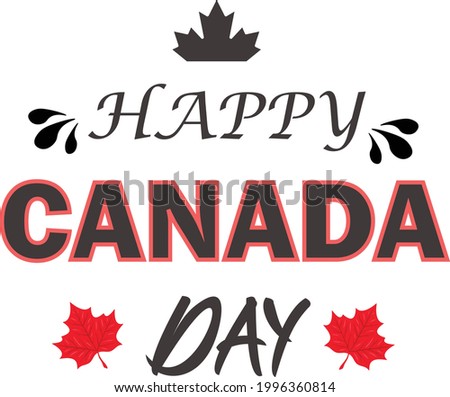 Happy Canada day text t-shirt design