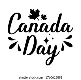 Happy Canada Day - text word Hand drawn Lettering card. Modern brush calligraphy t-shirt Vector illustration.inspirational design for posters, flyers, invitations, banners backgrounds .