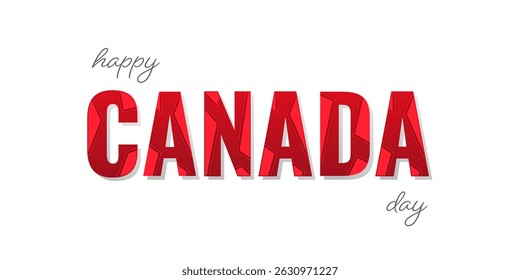Happy Canada Day Typography Design, Beautiful Decorated Text.