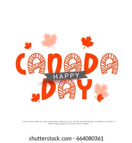 Happy Canada Day Typography Design,Poster Or Banner Template.