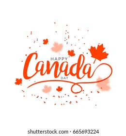 Happy Canada Day Typography Design,Poster Or Banner Template.