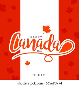 Happy Canada Day Typography Design,Poster Or Banner Template.