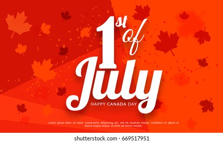 Happy Canada Day Typography Design,Poster Or Banner Template.