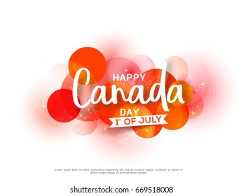 Happy Canada Day Typography Design,Poster Or Banner Template.