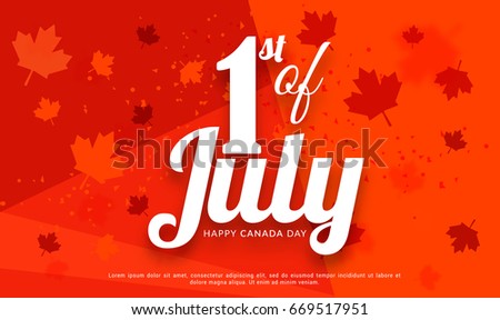 Happy Canada Day Typography Design,Poster Or Banner Template.
