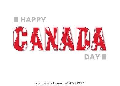 Happy Canada Day Typography Text for Celebration and decor.