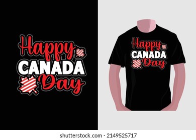 
Happy Canada Day. Canada Day typography t-shirt design.