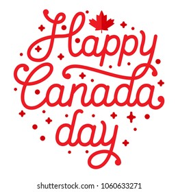 Happy Canada Day typography vector