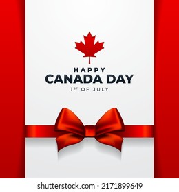 Happy canada day vector banner design, illustration of celebrate 1st july independence day