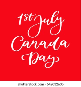 Happy Canada day vector card. Handwritten lettering. Calligraphy sticker. Great for banner, poster, sale, card