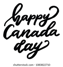 Happy Canada day vector challigraphy, isolated on white background. Independence day. 