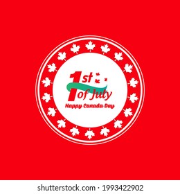 Happy Canada Day vector emblem and badge design. Celebrated on first of july. 