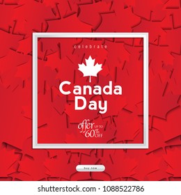 Happy Canada Day Vector Greetings Illustration For Sale Backgrounds. 