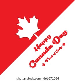 Happy canada day vector greetings illustration for banners and backgrounds. 150 years of canadian independence day creative typography text effects.