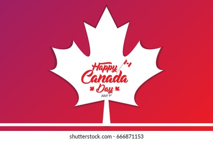 Happy canada day vector greetings illustration for banners and backgrounds. 150 years of canadian independence day creative typography text effects.