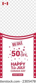 Happy Canada Day vector holiday poster Social media