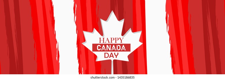 Happy Canada Day Vector Illustration. Suitable for greeting card, poster and banner.