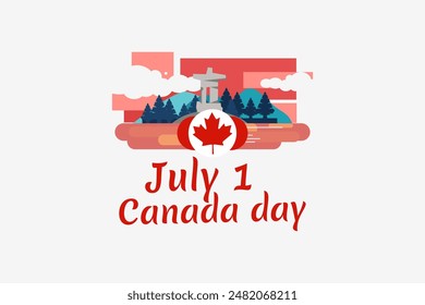 Happy Canada Day. Vector Illustration. Suitable for greeting card, poster and banner.