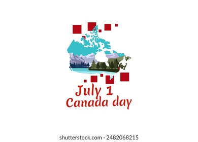 Happy Canada Day. Vector Illustration. Suitable for greeting card, poster and banner.