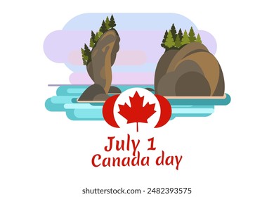 Happy Canada Day. Vector Illustration. Suitable for greeting card, poster and banner.